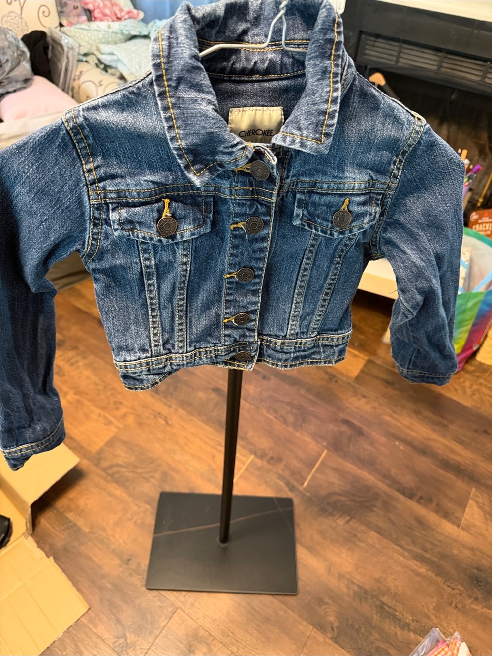 Cherokee Dark Blue Denim Jean Jacket for Kids